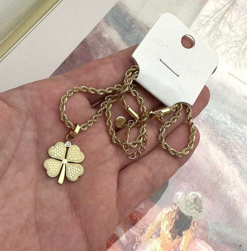 Kette Kleeblatt Gold