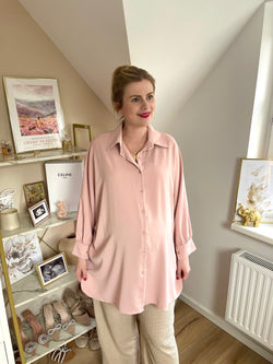 Long Bluse Basic Rosa