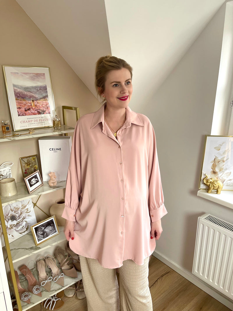 Long Bluse Basic Rosa