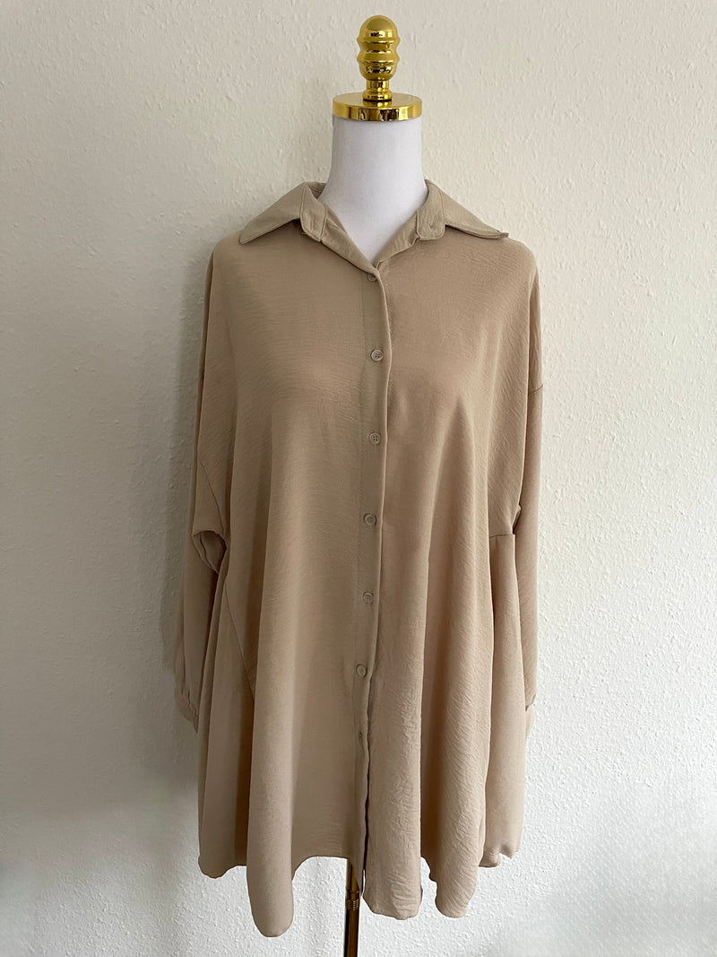 Long Bluse Basic Beige