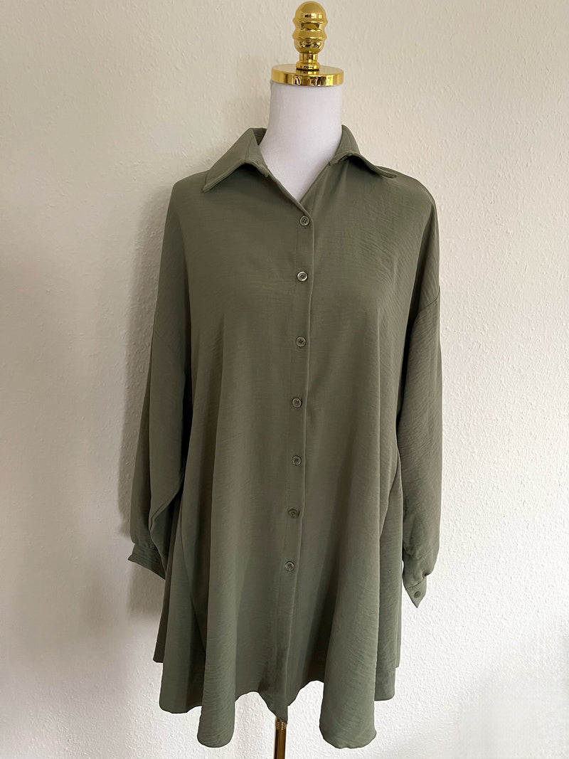 Long Bluse Basic Khaki
