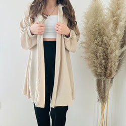 Long Bluse Basic Beige