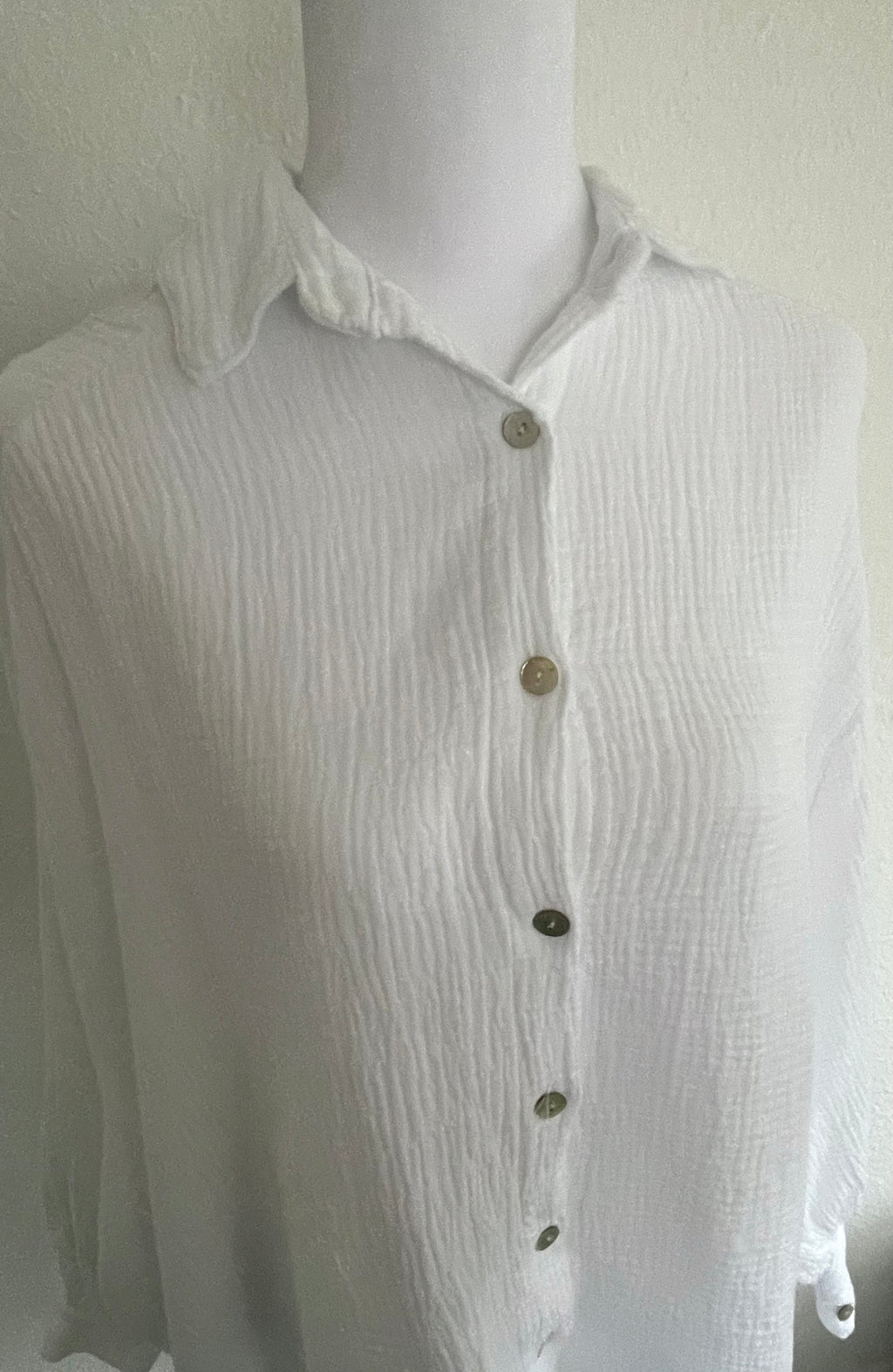 Musselin Bluse Long Weiß