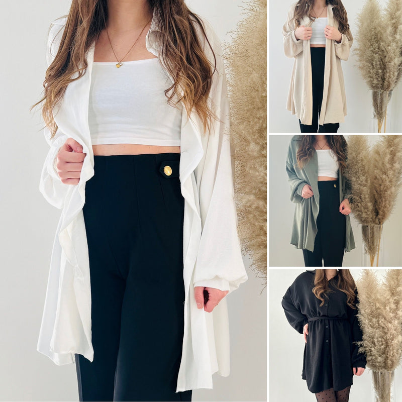 Long Bluse Basic Khaki