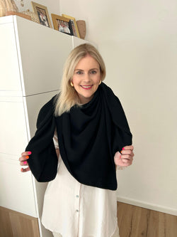 Musselin Tuch Basic Schwarz