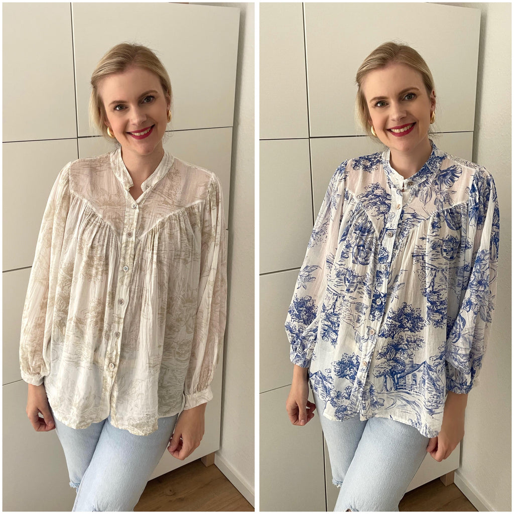 Leichte Baumwoll Bluse Country Beige