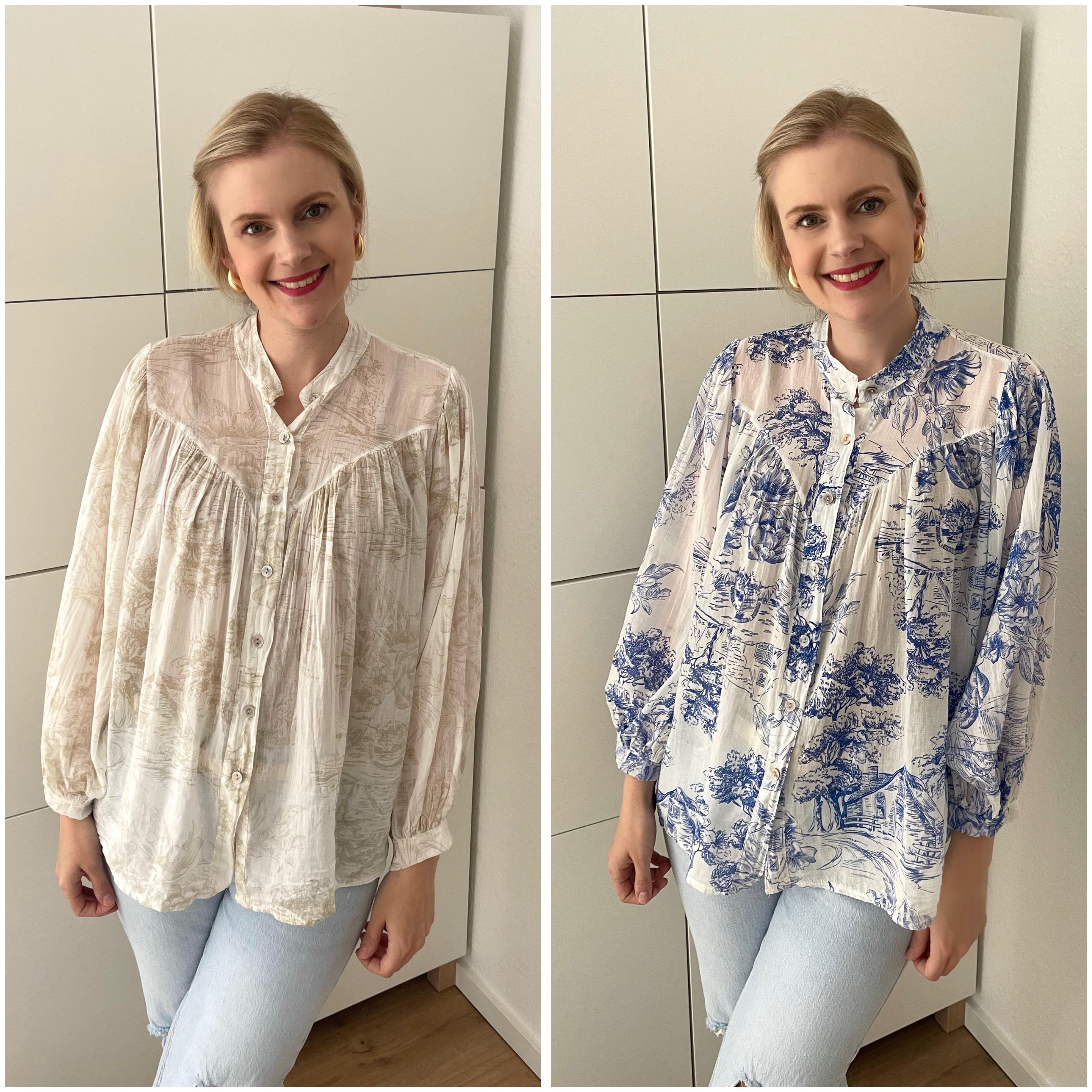 Leichte Baumwoll Bluse Country Beige