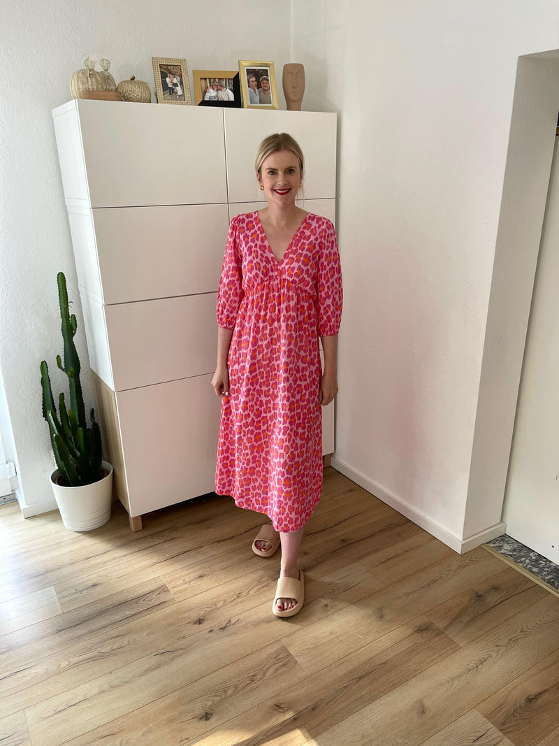 Musselin Kleid Leo Rosa/Pink
