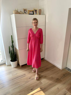 Musselin Kleid Leo Pink