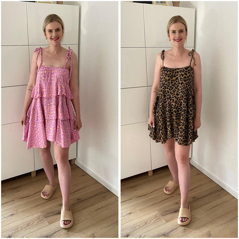 Musselin Kleid Leo Ärmellos Lila