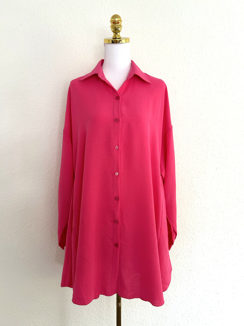 Long Bluse Basic Pink