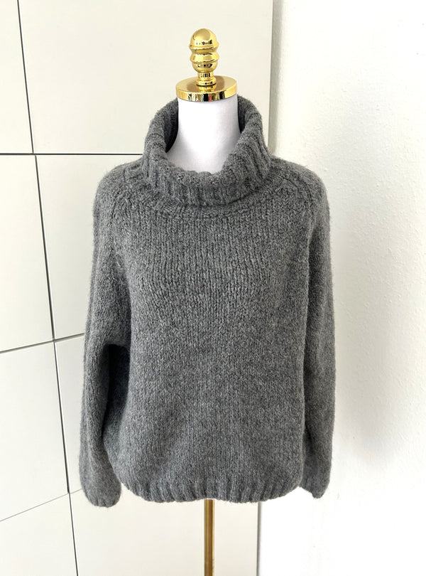 Cozy Rollkragen Pullover Grau