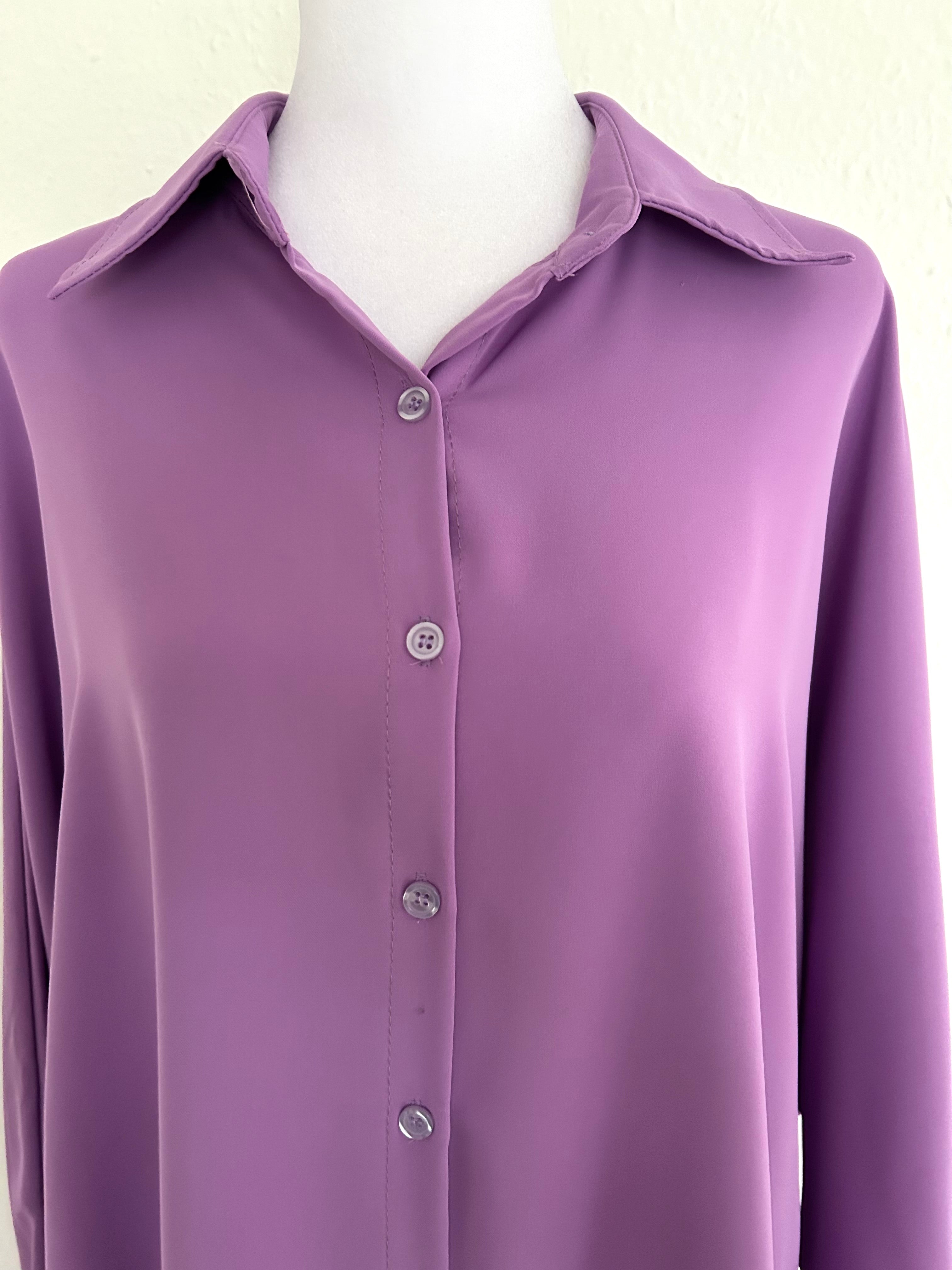 Long Bluse Basic Lila
