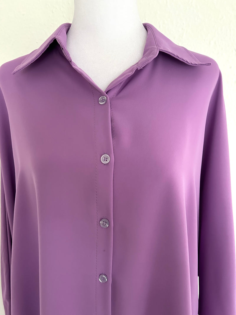 Long Bluse Basic Lila