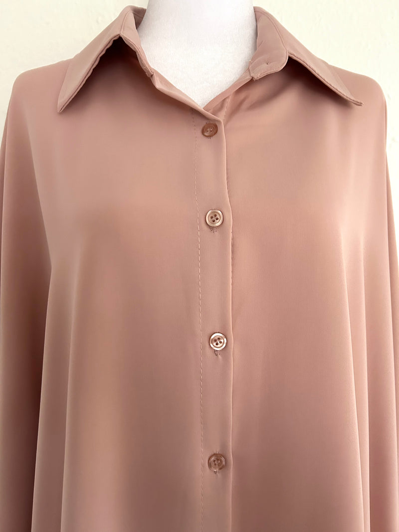 Long Bluse Basic Rosa