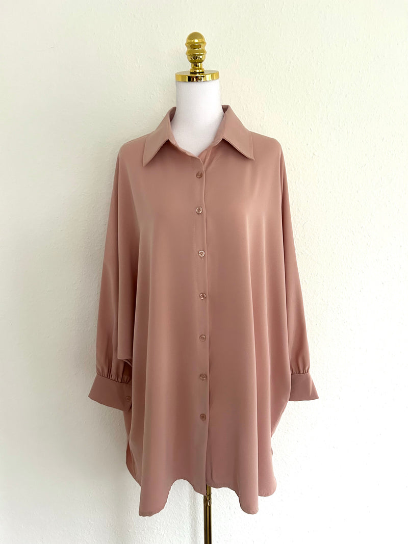 Long Bluse Basic Rosa