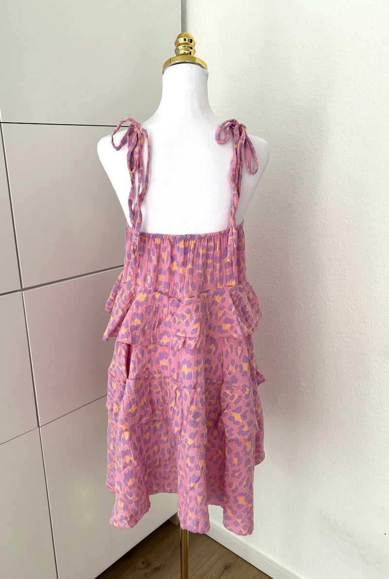 Musselin Kleid Leo Ärmellos Lila