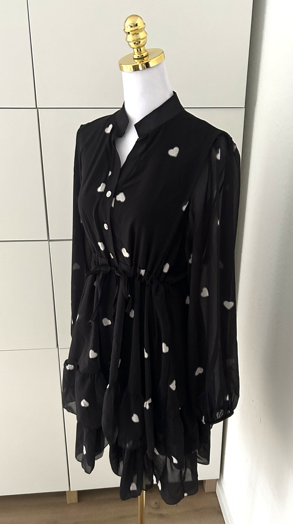 Herzchen Kleid Schwarz/Weiß