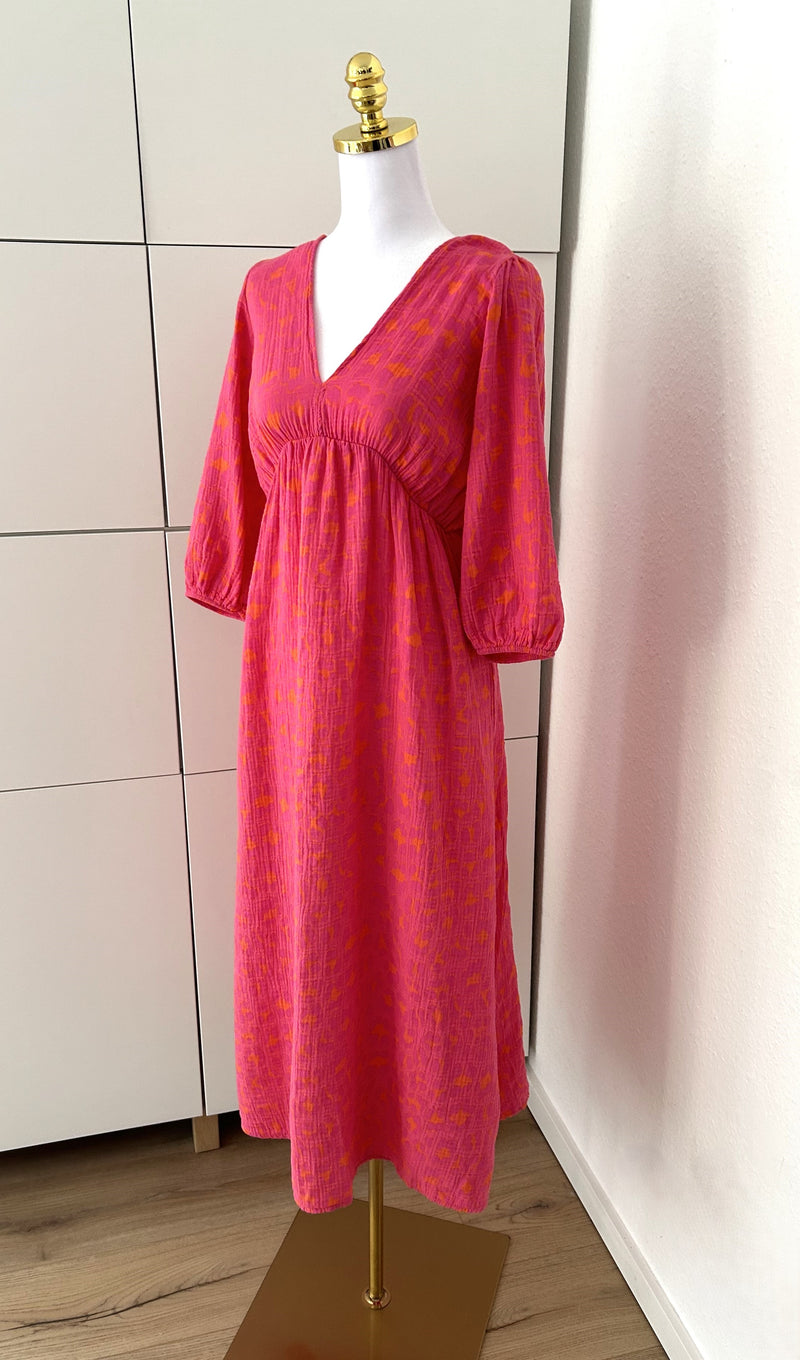 Musselin Kleid Leo Pink