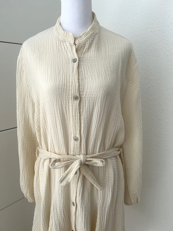 Musselin Kleid Creme