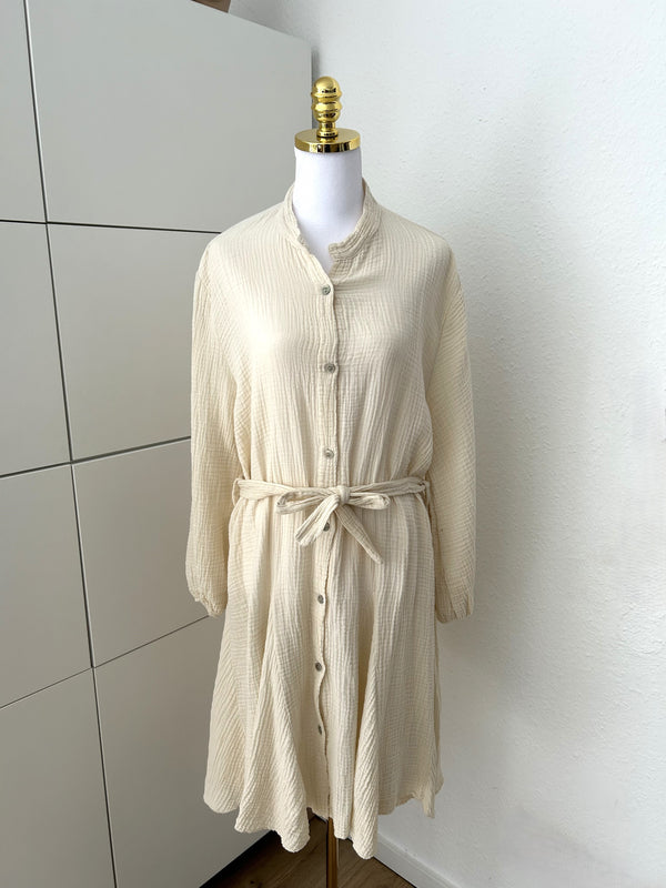 Musselin Kleid Creme