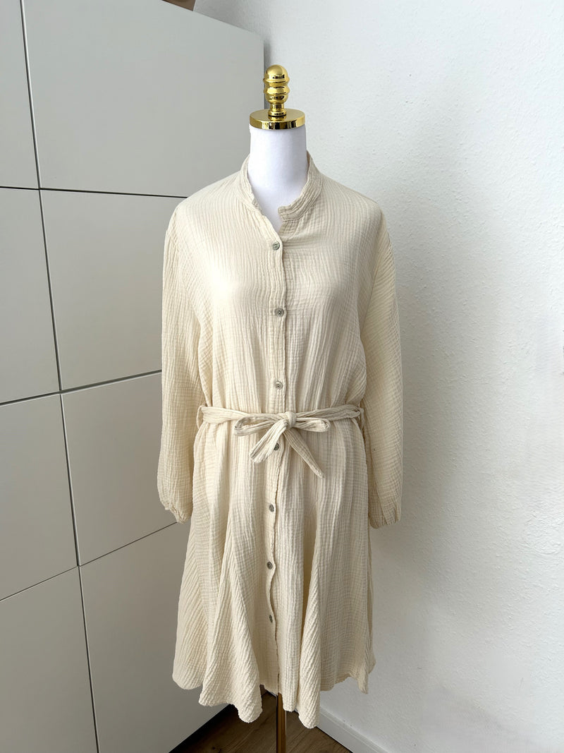 Musselin Kleid Creme