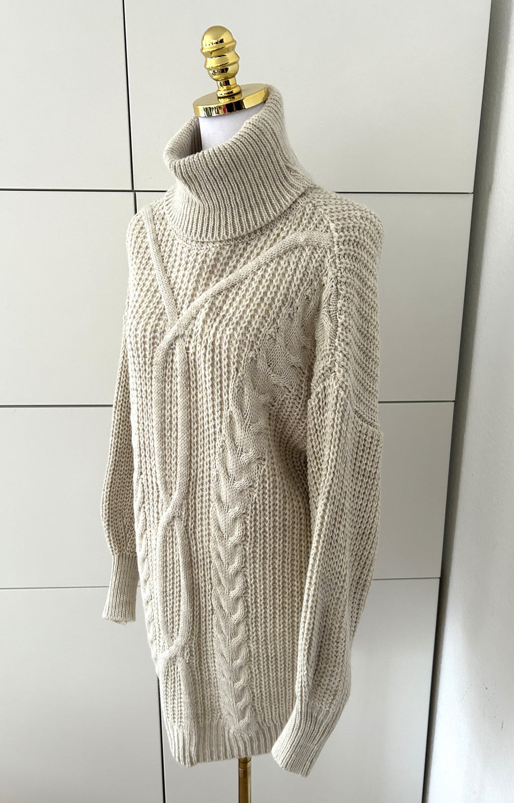Strickpullover Zopf Creme
