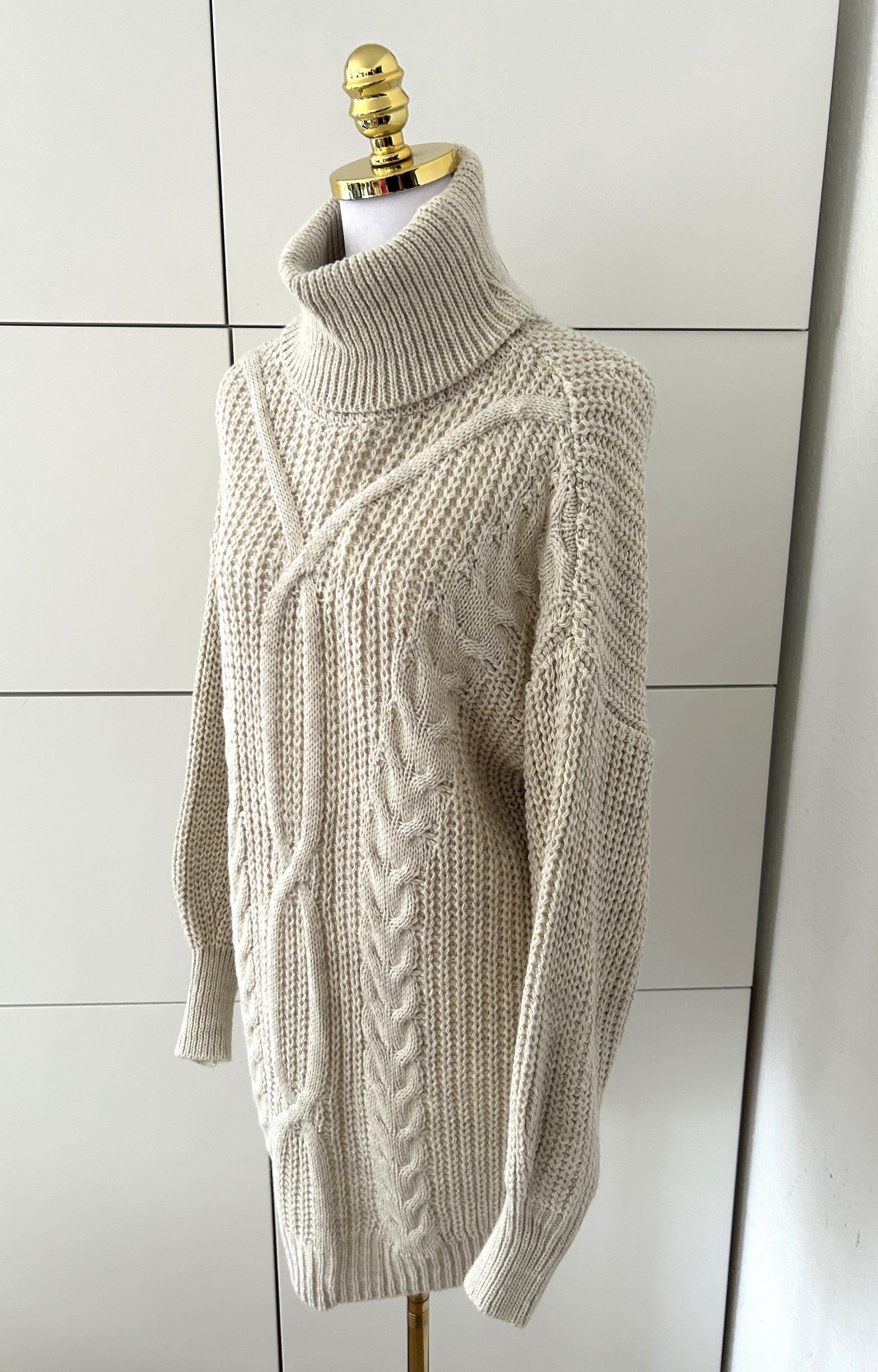 Strickpullover Zopf Creme