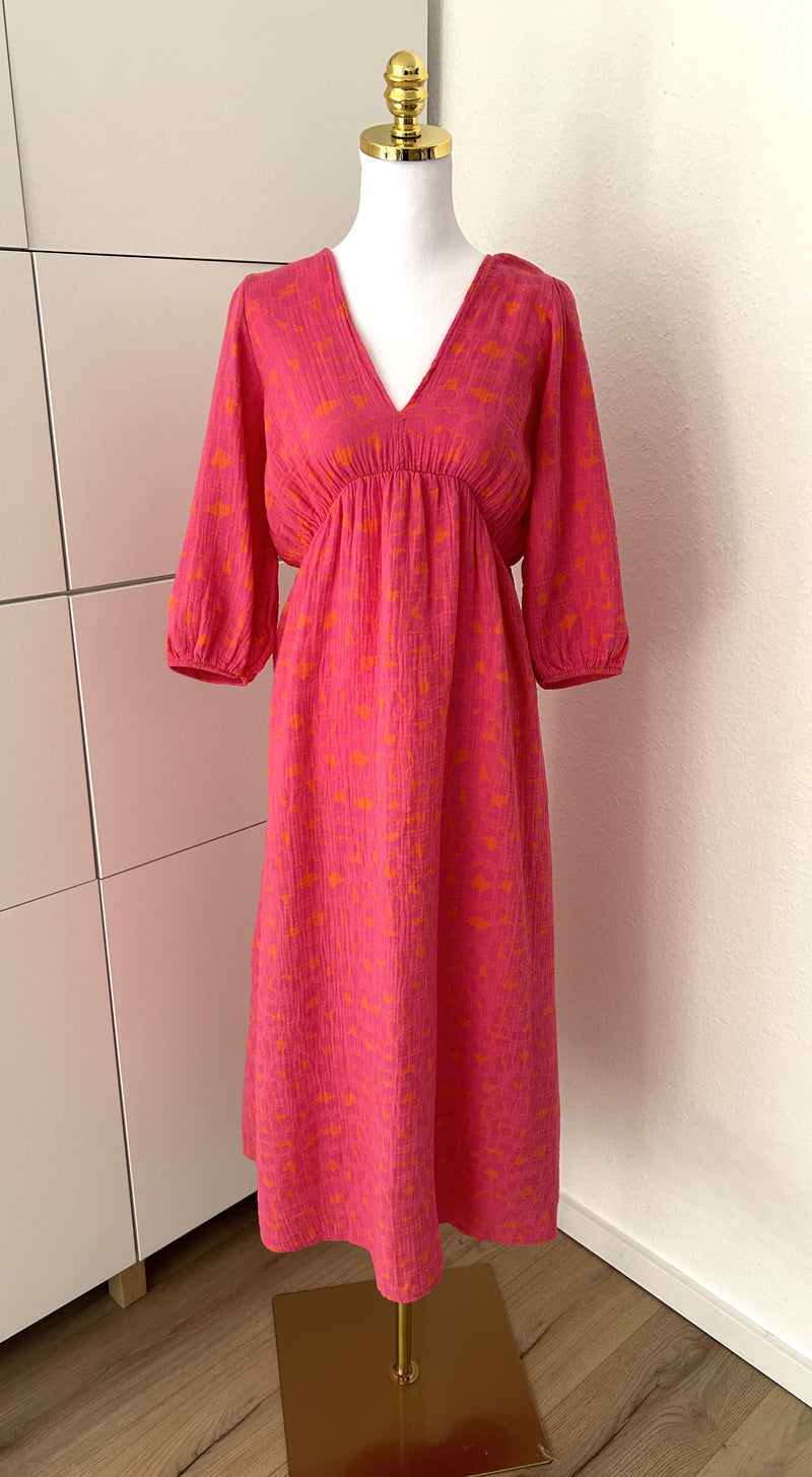 Musselin Kleid Leo Pink