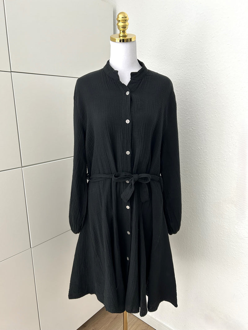 Musselin Kleid Schwarz