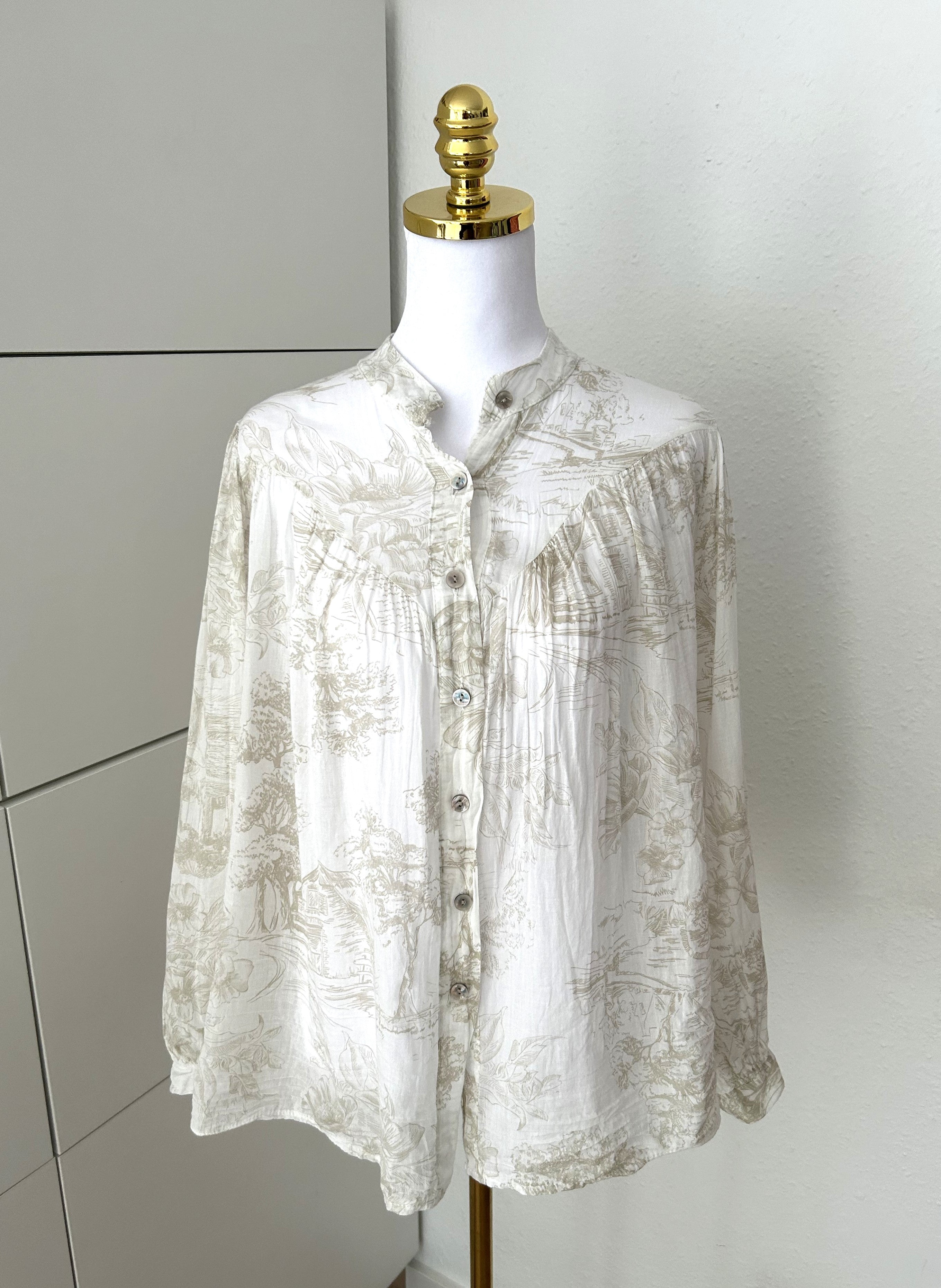 Leichte Baumwoll Bluse Country Beige