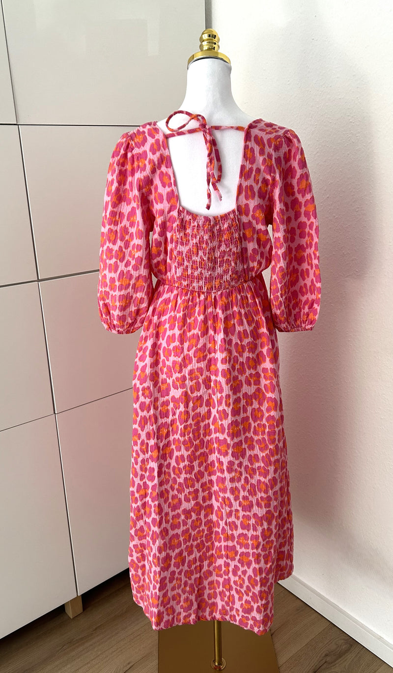 Musselin Kleid Leo Rosa/Pink
