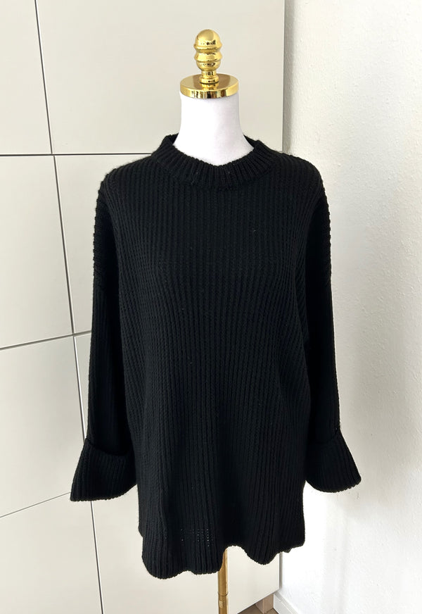 Oversized Strickpullover Schwarz