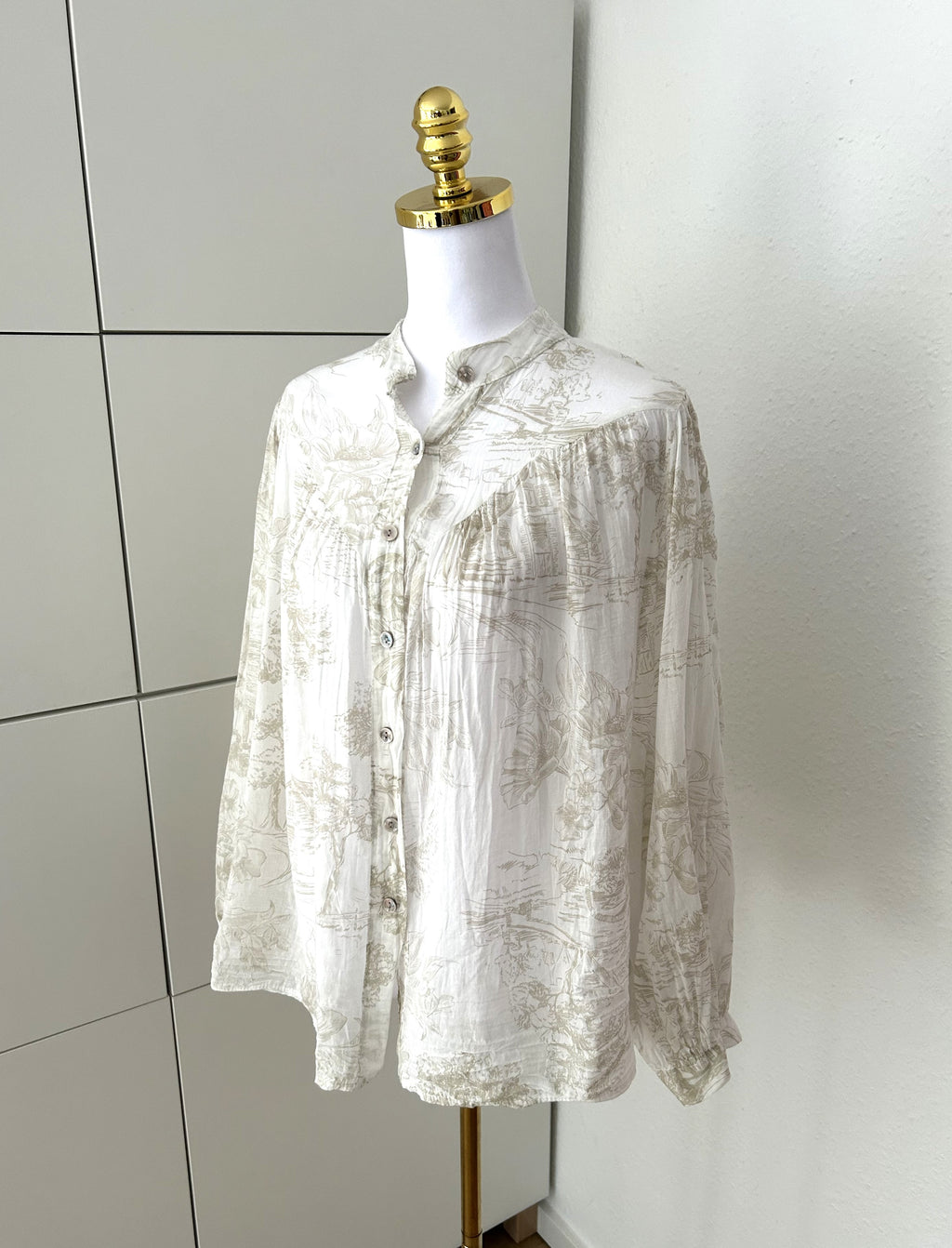 Leichte Baumwoll Bluse Country Beige