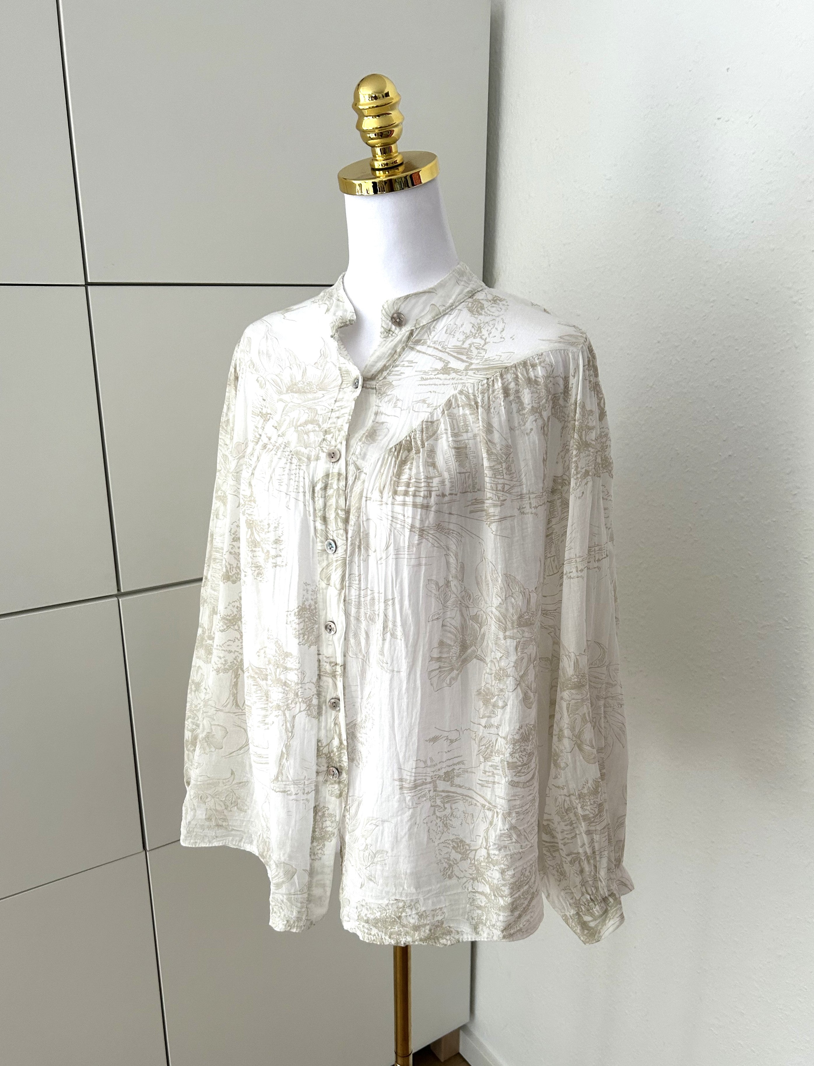 Leichte Baumwoll Bluse Country Beige