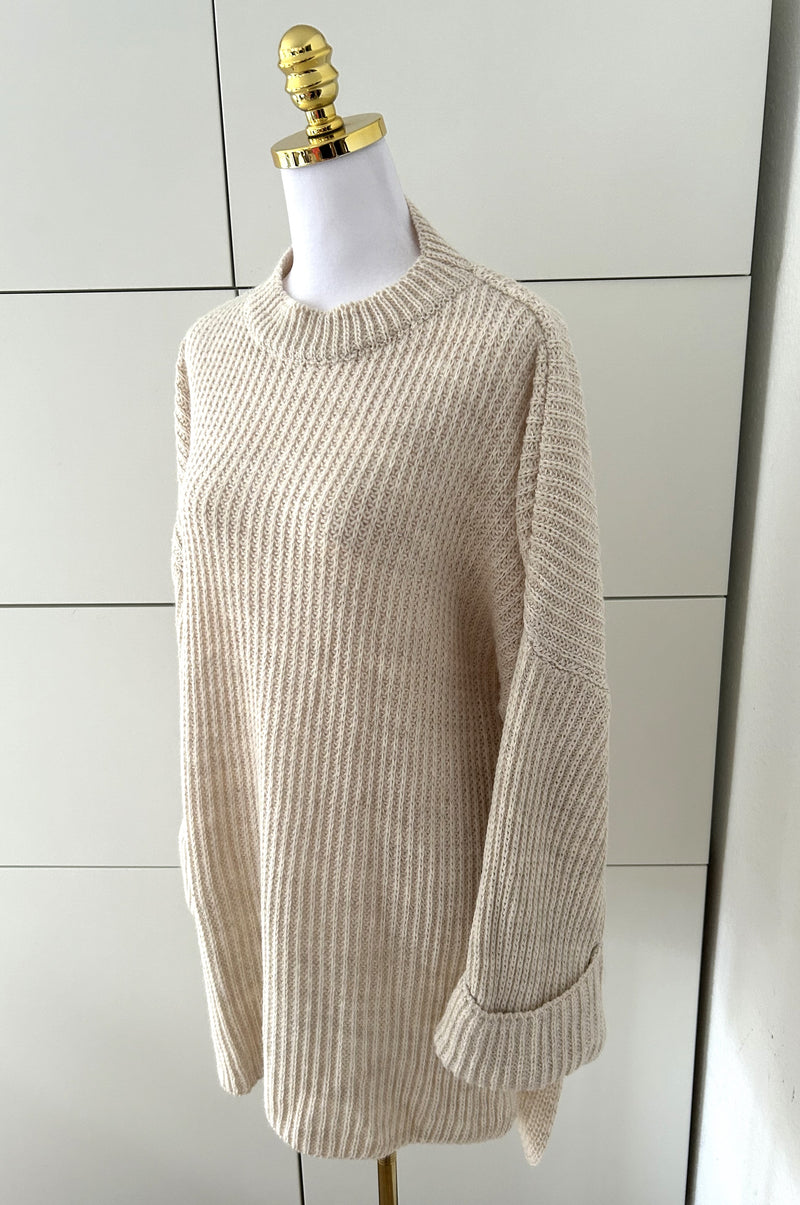 Oversized Strickpullover Creme