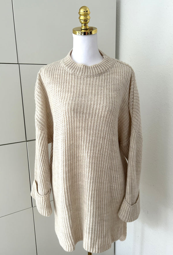 Oversized Strickpullover Creme